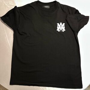 AMIRI Black Short Sleeve Tee with White Logo